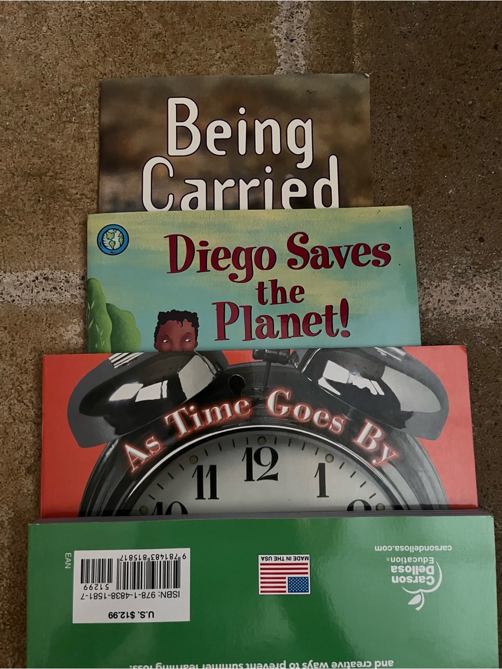 3 Assorted Children's Books - Green, Red, Cream Covers